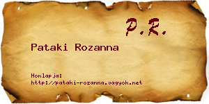 Pataki Rozanna névjegykártya